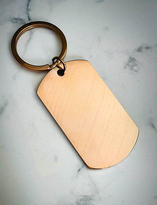 Llavero Rose Gold Rectangular Personalizable