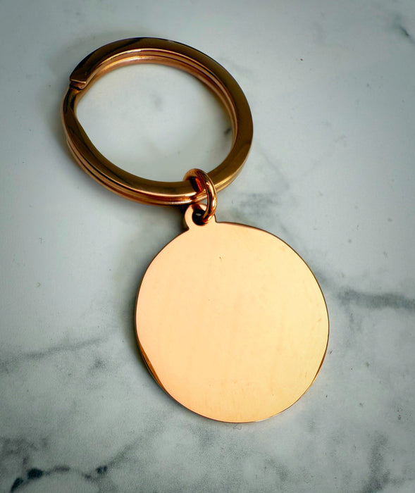 Llavero Circular Rose Gold Personalizable