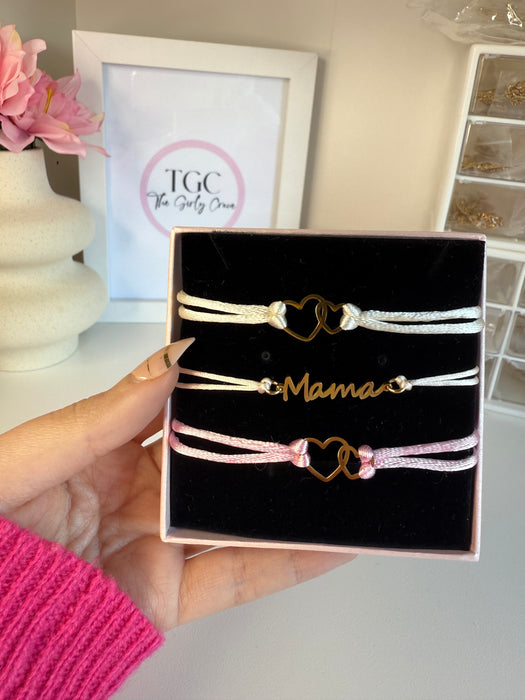 Pulsera Corazones beige