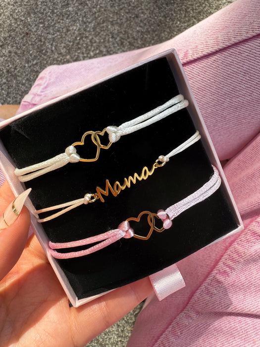 Pulsera Corazones Rosa