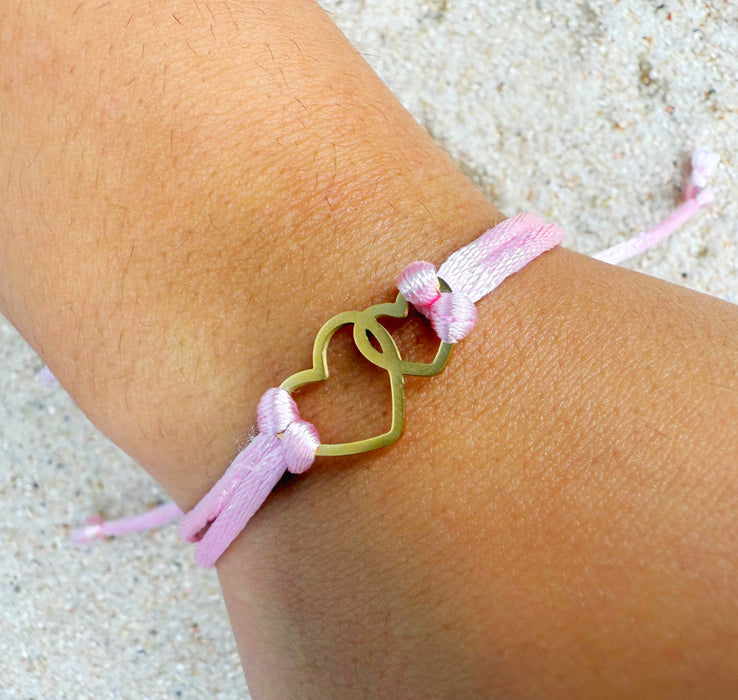 Pulsera Corazones Rosa