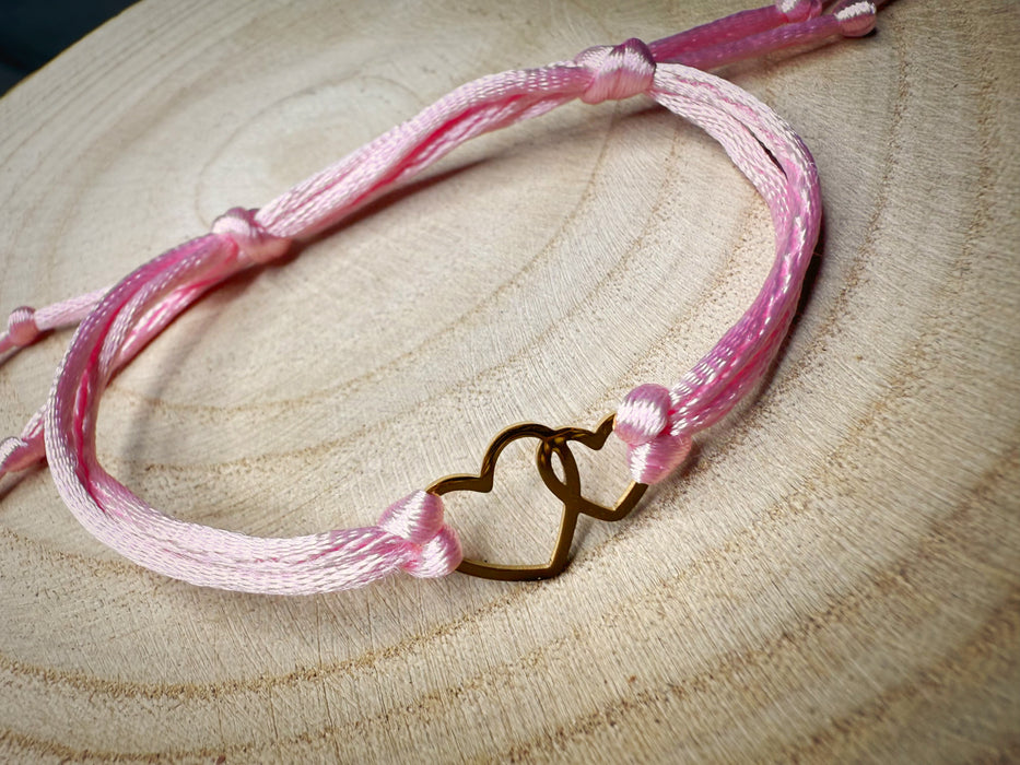 Pulsera Corazones Rosa